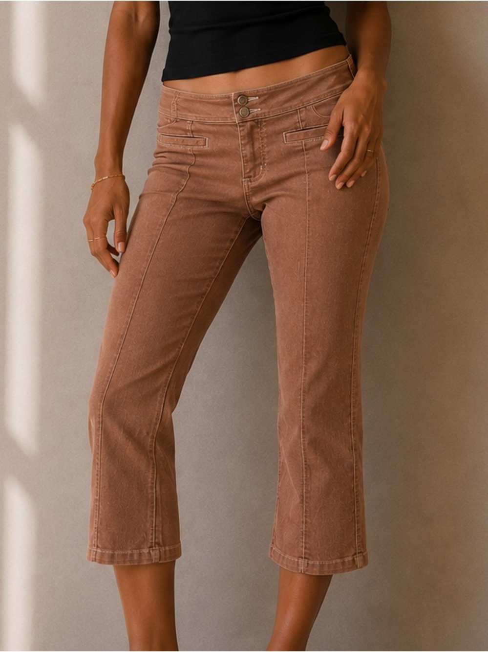 Y2K Guess Low Rise Brown Capris
